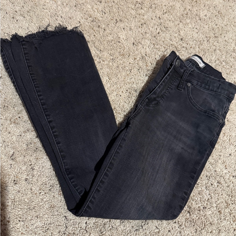 Madewell Black Frayed Hem Jeans